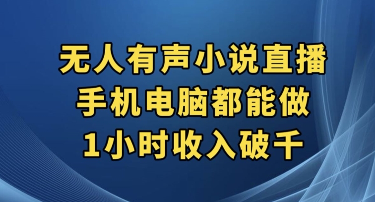 抖音无人有声小说直播，手机电脑都能做，1小时收入破千【揭秘】-赛德副业库