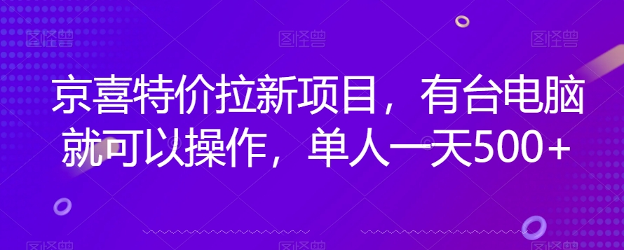 京喜特价拉新新玩法，有台电脑就可以操作，单人一天500+【揭秘】-赛德副业库