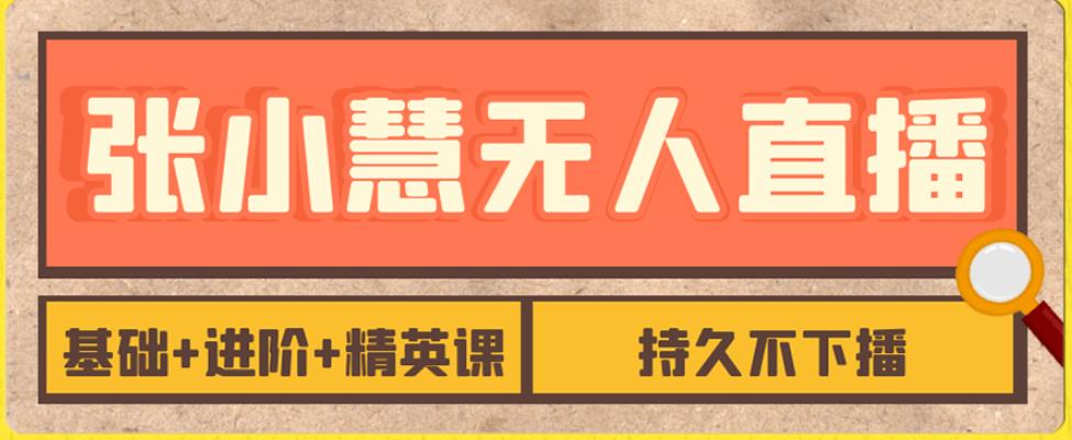 张小慧无人直播精英课，基础+进阶+精英课，持久不下播-赛德副业库
