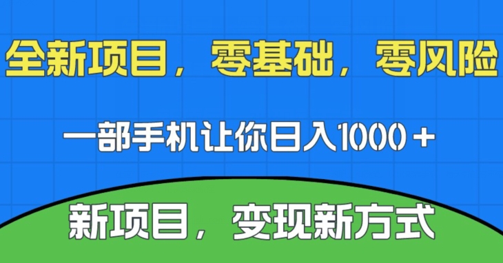 新项目，新平台，一部手机即可日入1000＋，无门槛操作【揭秘】-赛德副业库