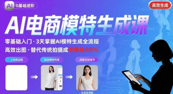 AI模特进阶课程,0基础高效生成逼真电商模特图-赛德副业库