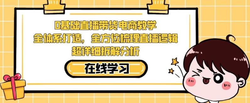 零基础直播带货电商教学，全方位梳理直播逻辑，超详细拆解分析-赛德副业库