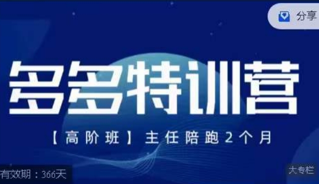 纪主任·多多特训营高阶班【9月13日更新】，拼多多最新玩法技巧落地实操-赛德副业库