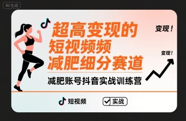 超高变现的短视频减肥细分赛道,减肥账号抖音实战训练营-赛德副业库