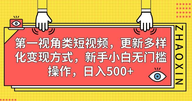 第一视角类短视频,更新多样化变现方式,新手小白无门槛操作,日入500+【揭秘】-赛德副业库