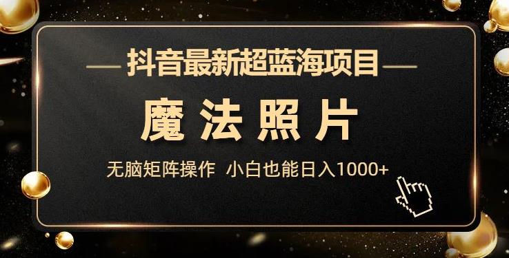 抖音最新超蓝海项目，魔法照片，无脑矩阵操作，小白也能日入1000+【揭秘】-赛德副业库