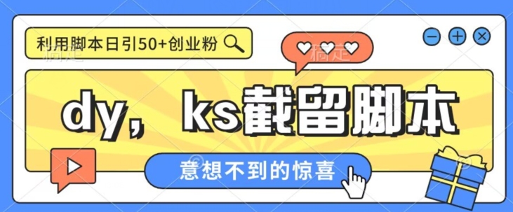 全网首发抖音快手全自动直播间截留创业粉，全行业精准粉技术【脚本+教程】-赛德副业库