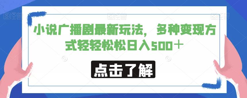 小说广播剧最新玩法，多种变现方式轻轻松松日入500＋【揭秘】-赛德副业库