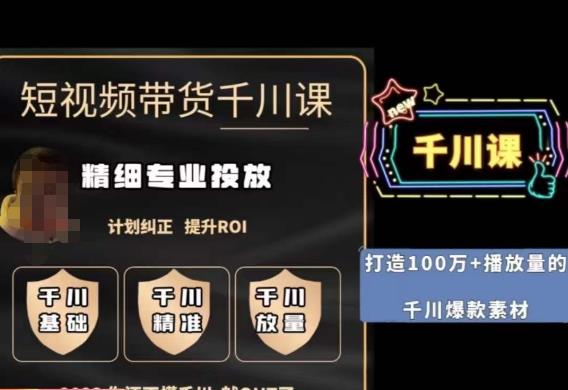 短视频带货-千川专业投放课，​精细化专业投放，计划纠正，提升ROI-赛德副业库