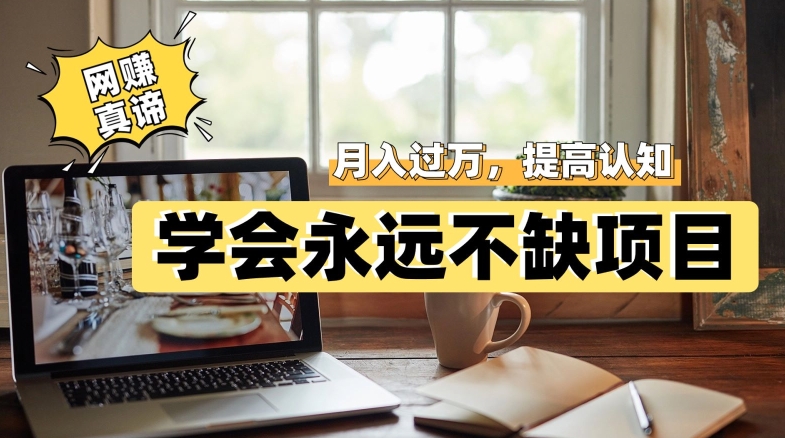 网赚真谛，学会就可以永远不缺项目，轻松月入过万，提高小白认知！-赛德副业库
