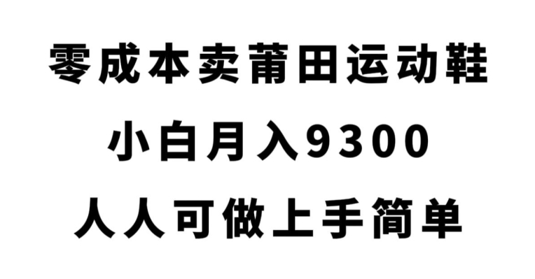 零成本卖莆田运动鞋，小白月入9300，人人可做上手简单【揭秘】-赛德副业库