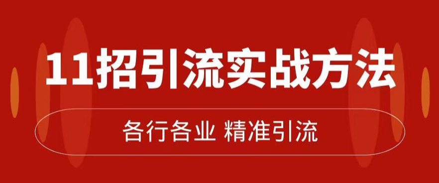 精准引流术：11招引流实战方法，让你私域流量加到爆（11节课完整)-赛德副业库