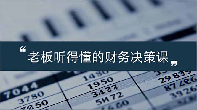 (16830期)老板能听得懂的财务决策课,报表解读、数据洞察、风险识别,用财务驱动业务增长-赛德副业库