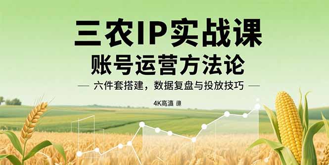 （15864期）三农IP实战课：账号运营方法论，六件套搭建，数据复盘与投放技巧-赛德副业库