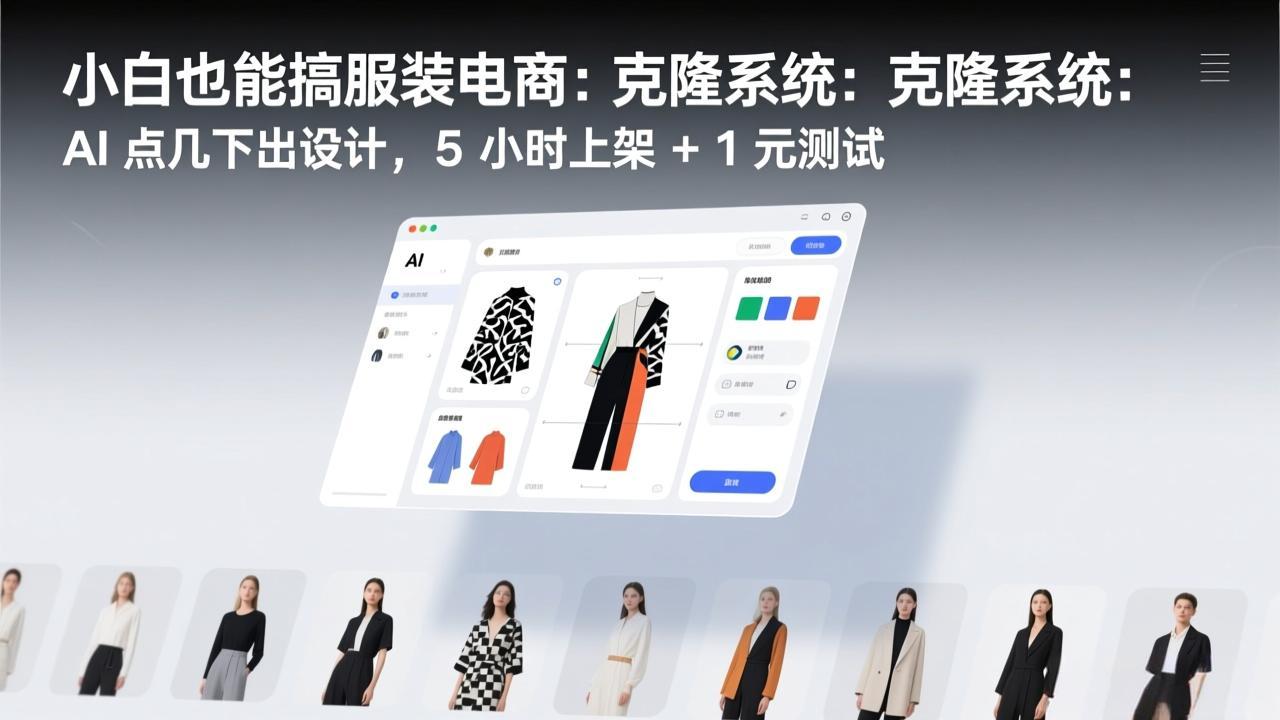 （17411期）小白也能搞服装电商：克隆系统：AI 点几下出设计，5 小时上架 + 1 元测试-赛德副业库
