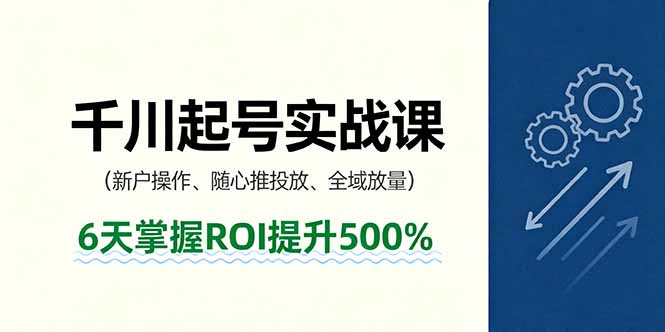 （16086期）抖音千川起号实战课，新户操作,随心推投放,全域放量，6天掌握ROI提升500%-赛德副业库