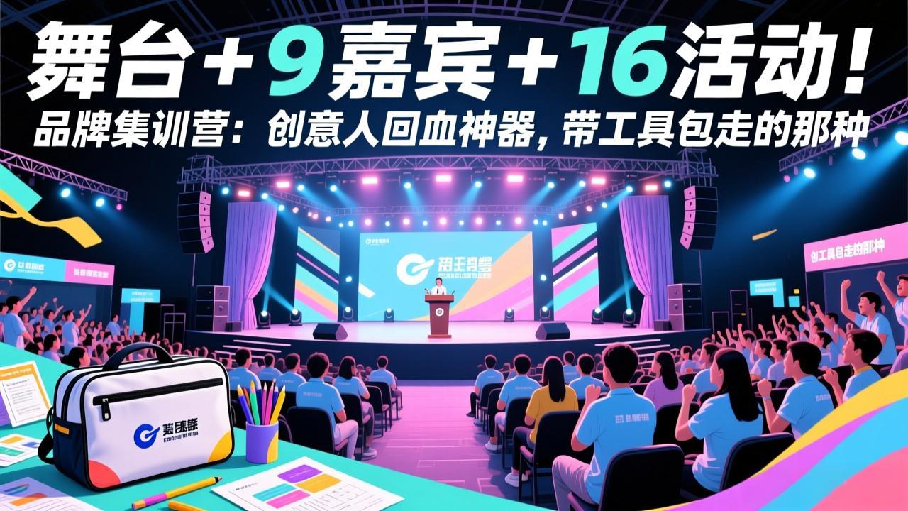 （17413期）舞台 + 9 嘉宾 + 16 活动！品牌集训营：创意人回血神器，带工具包走的那种-赛德副业库