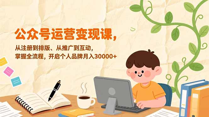 （17067期）公众号运营变现课，从注册到排版、从推广到互动，掌握全流程，开启个人品牌月入30000+-赛德副业库