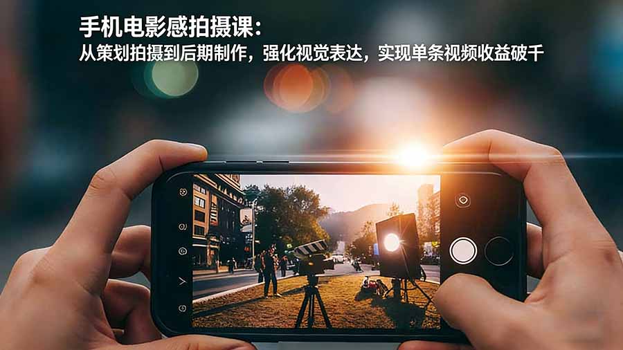 (17273期)手机电影感拍摄课:从策划拍摄到后期制作,强化视觉表达,实现单条视频收益破千-赛德副业库