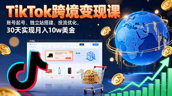 （16034期）TikTok跨境变现课：账号起号、独立站搭建、投流优化，30天实现月入10w美金-赛德副业库