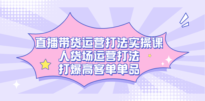 直播带货运营打法实操课，人货场运营打法，打爆高客单单品-赛德副业库