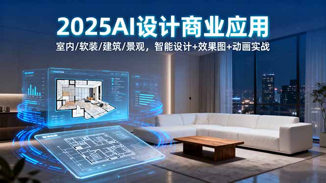 （16052期）2025AI设计商业应用：室内/软装/建筑/景观，智能设计+效果图+动画实战-赛德副业库
