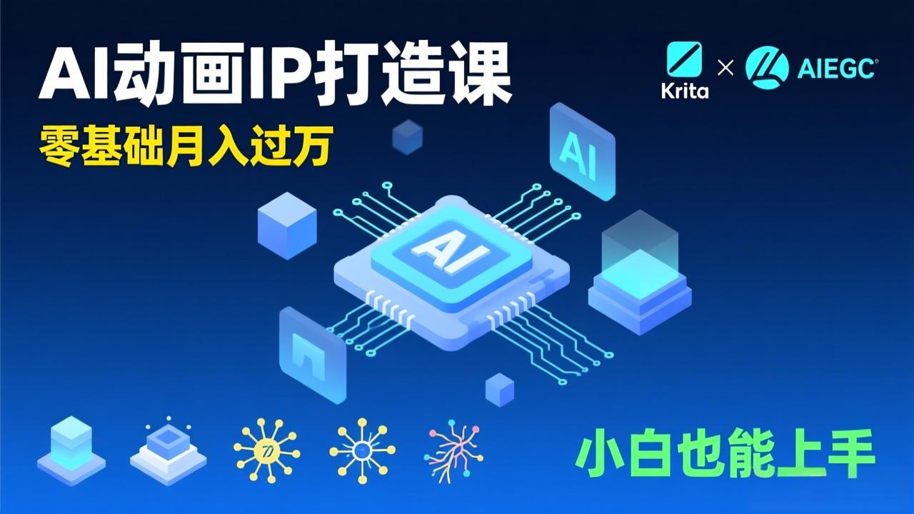 （17075期）AI动画新手变现课，Krita+AIGC、模型训练、商单资源，零基础月入过万，小白也能上手-赛德副业库