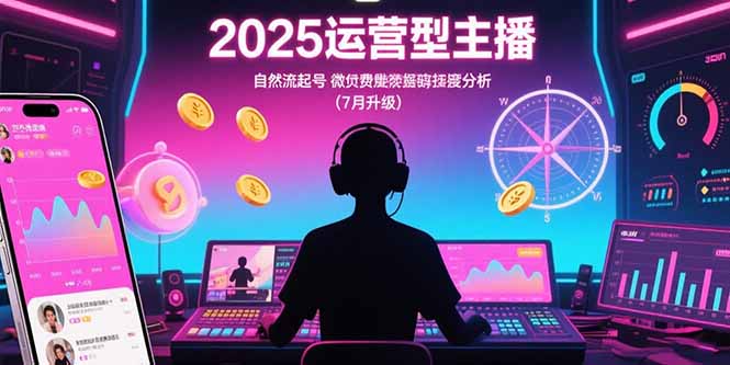 （15508期）2025运营型主播：自然流起号，微付费投放技巧，罗盘数据深度解析(7月更新)-赛德副业库