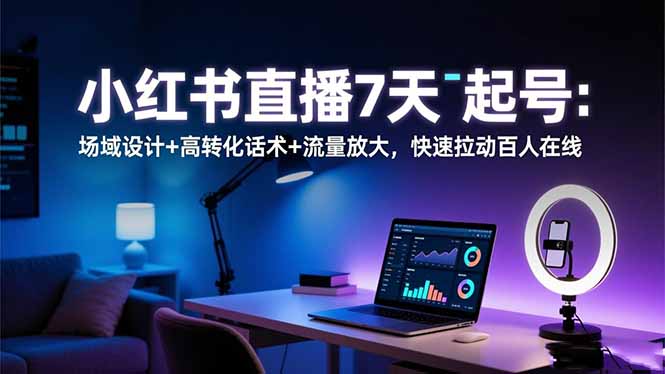 （16537期）小红书直播7天起号：场域设计+高转化话术+流量放大，快速拉动百人在线-赛德副业库