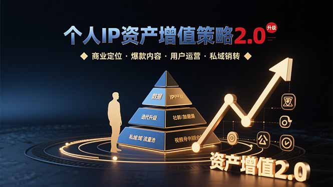 (15653期)个人IP资产增值策略2.0 拆解商业定位/爆款内容/用户运营/私域销转四大模块-赛德副业库