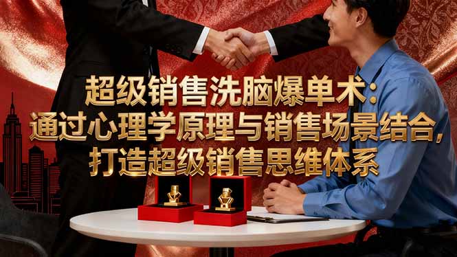 （16370期）超级销售洗脑爆单术：通过心理学原理与销售场景结合,打造超级销售思维体系-赛德副业库