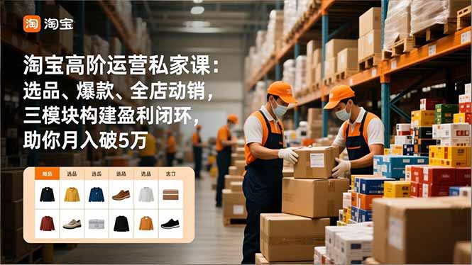 （16934期）淘宝高阶运营私家课：选品、爆款、全店动销，三模块构建盈利闭环，助你月入破5万（更新12月）-赛德副业库