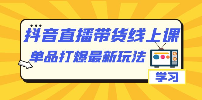 抖音·直播带货线上课,单品打爆最新玩法(12节课)-赛德副业库