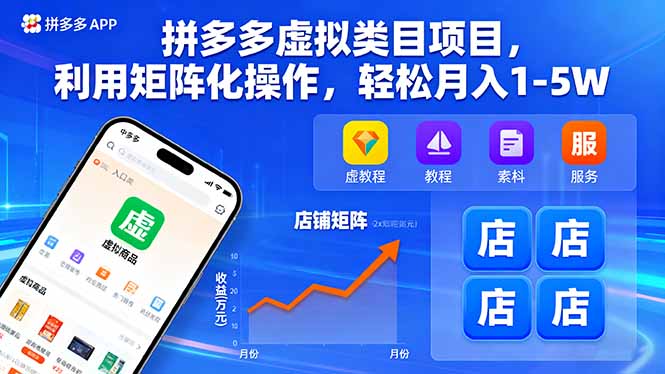 (16025期)拼多多虚拟类目项目,利用矩阵化操作,轻松月入1-5W-赛德副业库