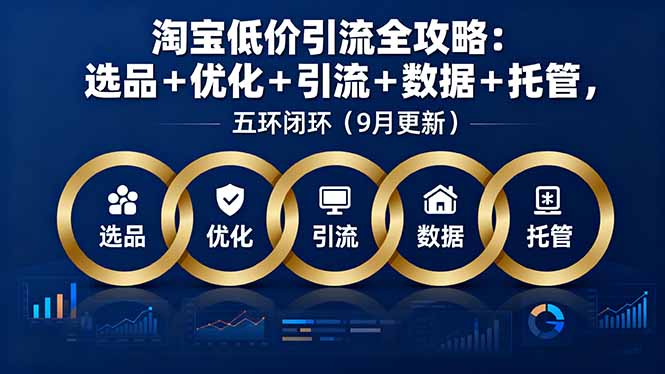 （16009期）淘宝低价引流全攻略：选品＋优化＋引流＋数据＋托管，五环闭环（9月更新）-赛德副业库