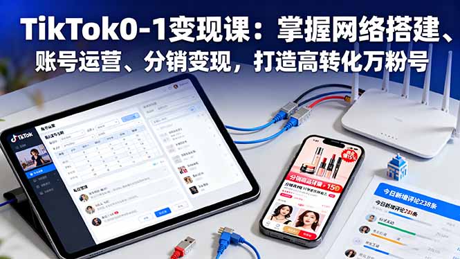 （16334期）TikTok0-1变现课：掌握网络搭建、账号运营、分销变现，打造高转化万粉号-赛德副业库