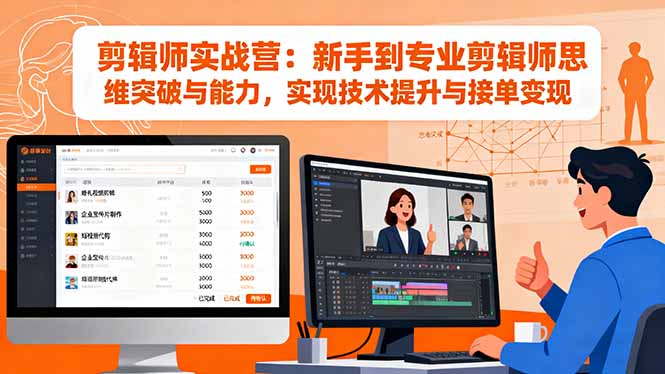 （16347期）剪辑师实战营：新手到专业剪辑师思维突破与能力，实现技术提升与接单变现-赛德副业库