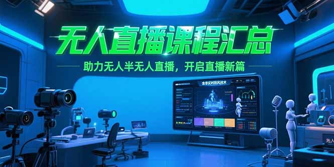 （15218期）无人直播课程汇总，含非实时防风技术，助力无人半无人直播，开启直播新篇-赛德副业库