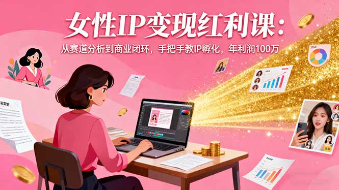 （16294期）女性IP变现红利课：从赛道分析到商业闭环，手把手教IP孵化，年利润100万-赛德副业库