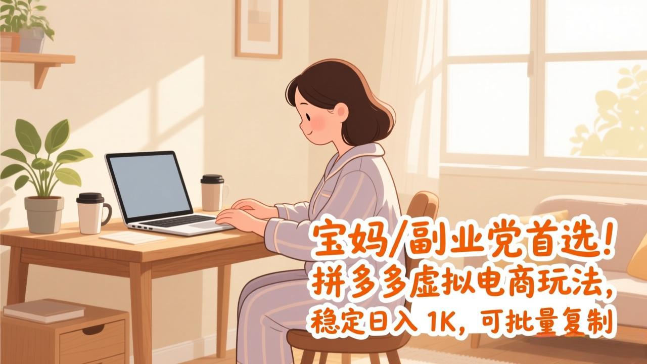 （17155期）宝妈 / 副业党首选！拼多多虚拟电商玩法，稳定日入 1K，可批量复制-赛德副业库