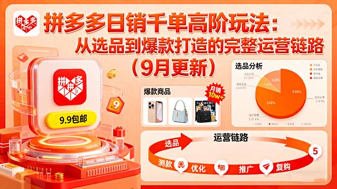 （16100期）拼多多日销千单高阶玩法：从选品到爆款打造的完整运营链路（9月更新）-赛德副业库