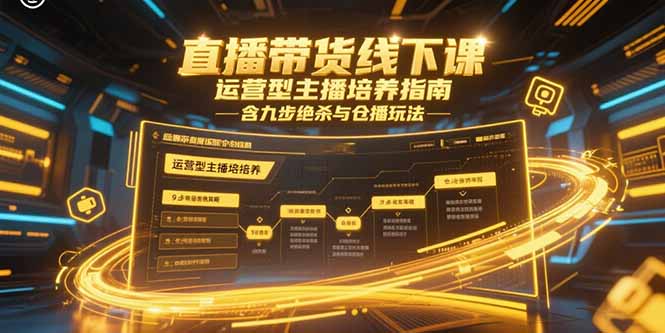 (15281期)直播带货线下课,运营型主播培养指南,含九步绝杀与仓播玩法-赛德副业库