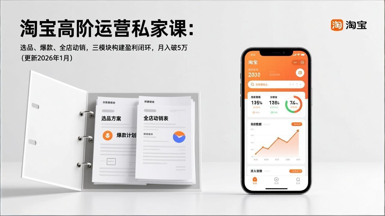 （17280期）淘宝高阶运营私家课：选品、爆款、全店动销，三模块构建盈利闭环，月入破5万（更新26年1月）-赛德副业库