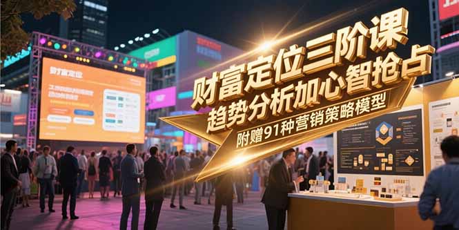 (15219期)财富定位三阶课,趋势分析加心智抢占,附赠91种营销策略模型-赛德副业库