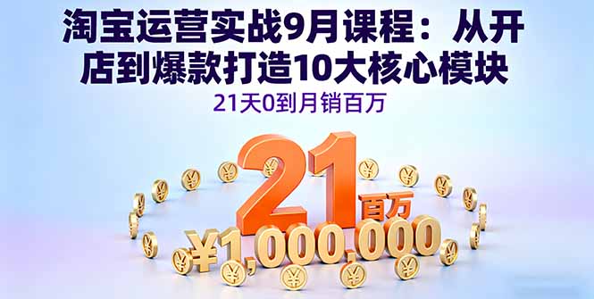 (16101期)淘宝运营实战9月课程:从开店到爆款打造10大核心模块,21天0到月销百万-赛德副业库