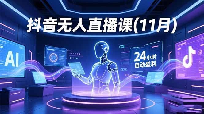（16625期）抖音无人直播课(11月)，AI实景、数字人、绿幕、多种玩法、24小时自动盈利-赛德副业库