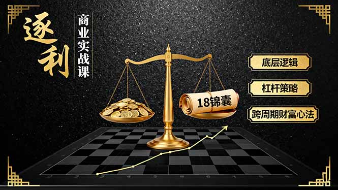（16046期）《逐 利》商业实战课，底层逻辑、杠杆策略、18锦囊，跨周期财富心法-赛德副业库