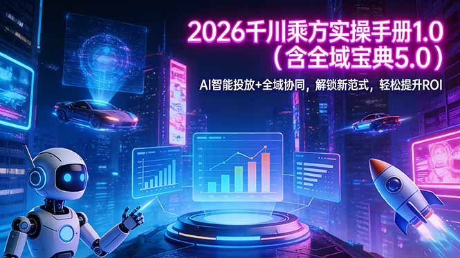 （17625期）2026 千川乘方实操手册 1.0（含全域宝典 5.0）AI 智能投放+全域协同，解锁新范式，轻松提升ROI-赛德副业库