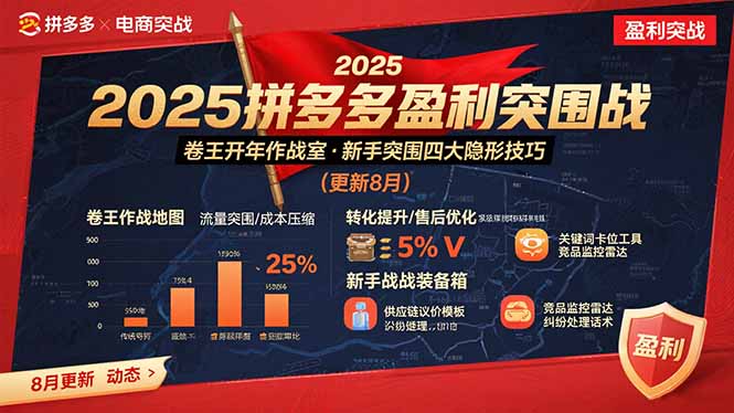 (15687期)2025拼多多盈利突围战:卷王开年作战室,新手突围四大隐形技巧(更新8月)-赛德副业库