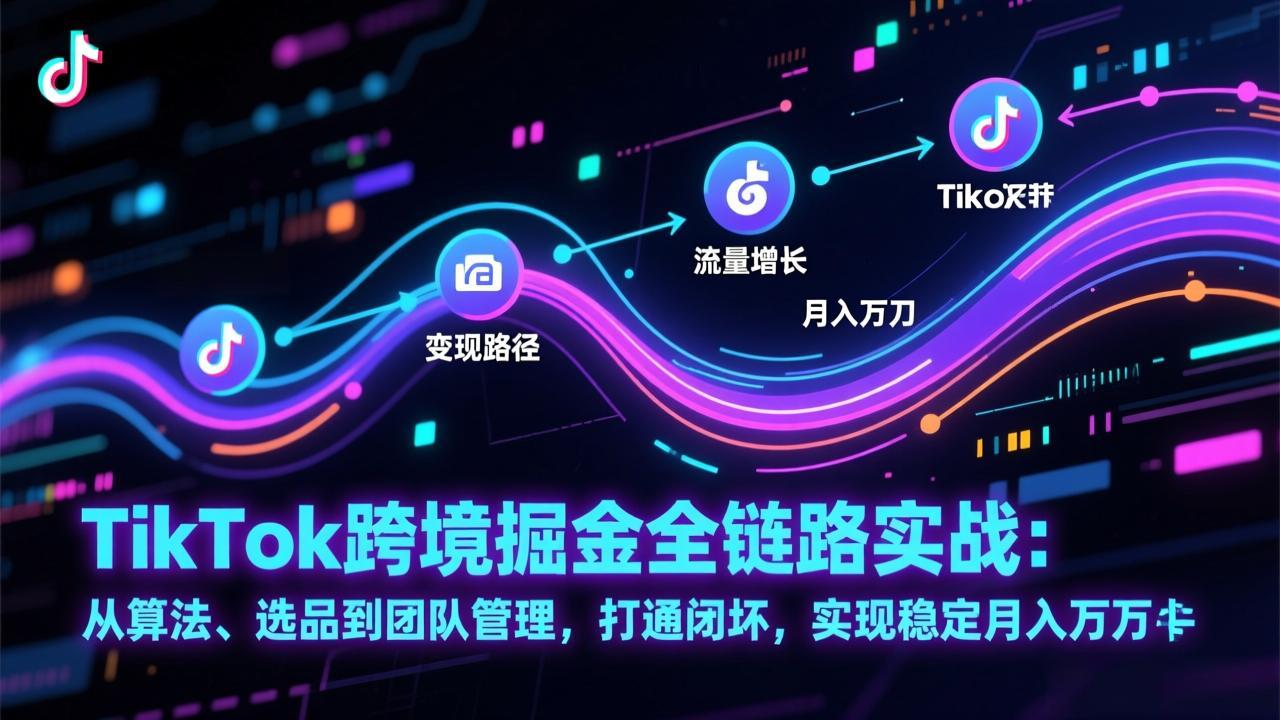 (17216期)TikTok跨境掘金全链路实战:从算法、选品到团队管理,打通闭环,实现稳定月入万刀-赛德副业库
